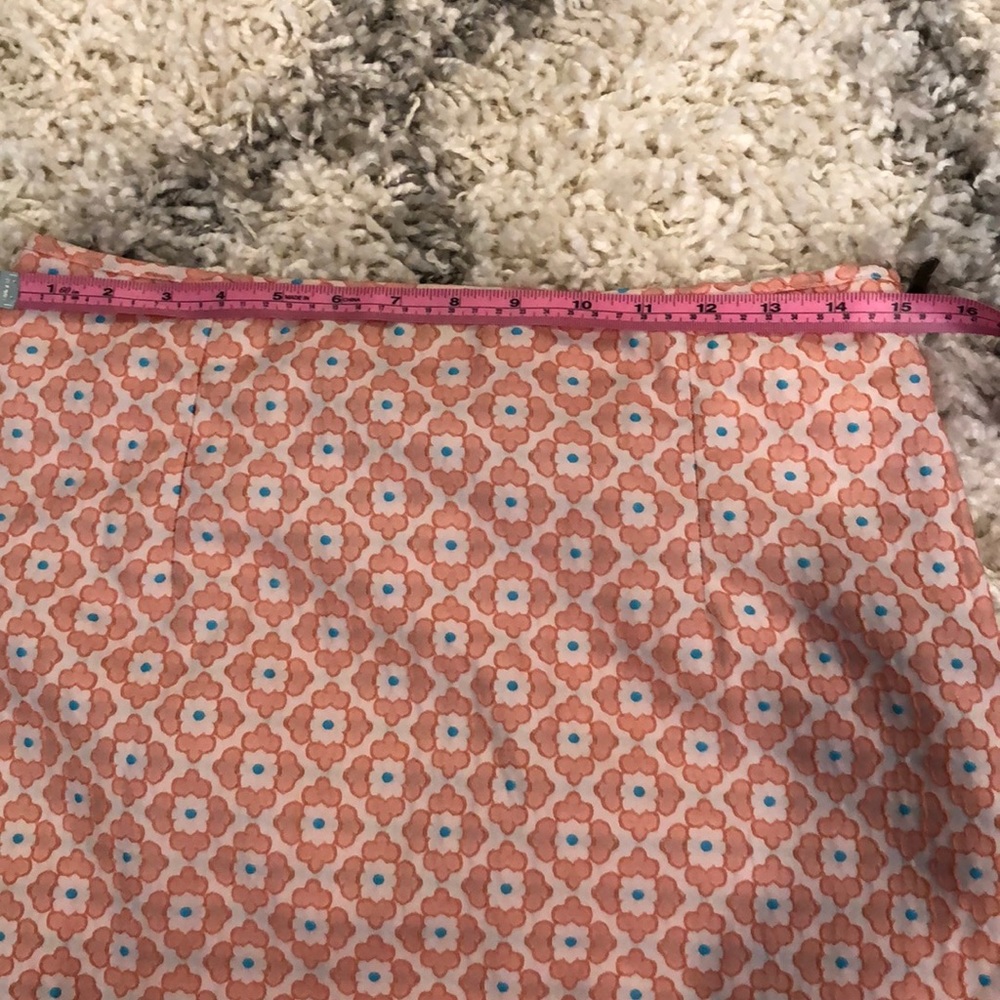 Peach and Blue Patterned pencil skirt - Picture 6 of 8